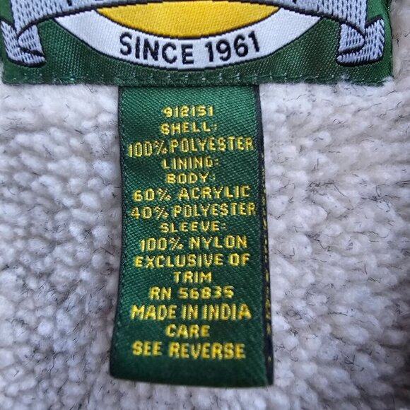 Cabelas Sherpa Fleece Jacket Gray & Blue Lined Full Zip Jacket Barn Coat, Large - Picture 5 of 11